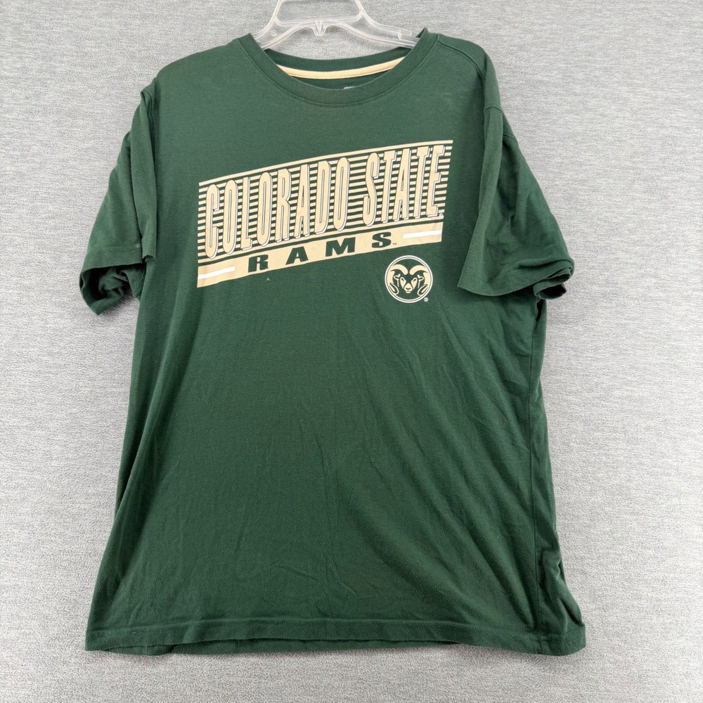 Colorado State Rams T-Shirt Mens Large Green NCAA Graphic Short Sleeve Tee